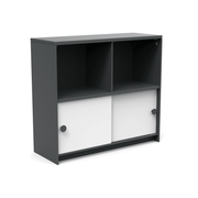 Slider Cubby Cabinet storage Loll Designs Charcoal Grey Cloud White 
