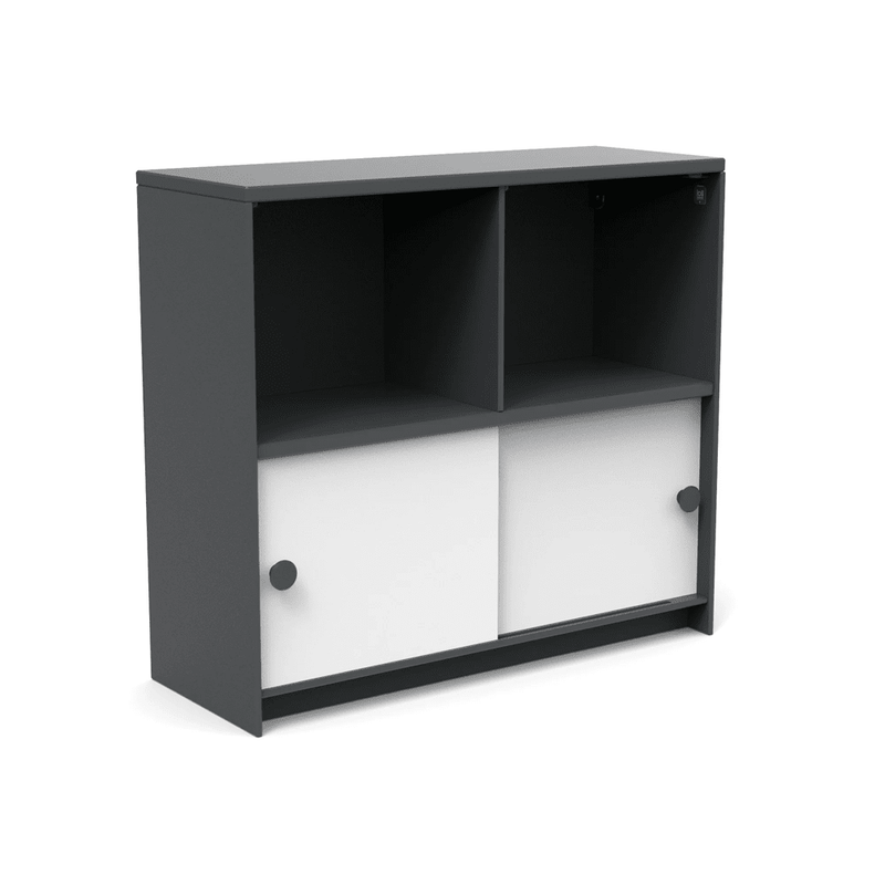 Slider Cubby Cabinet storage Loll Designs Charcoal Grey Cloud White 