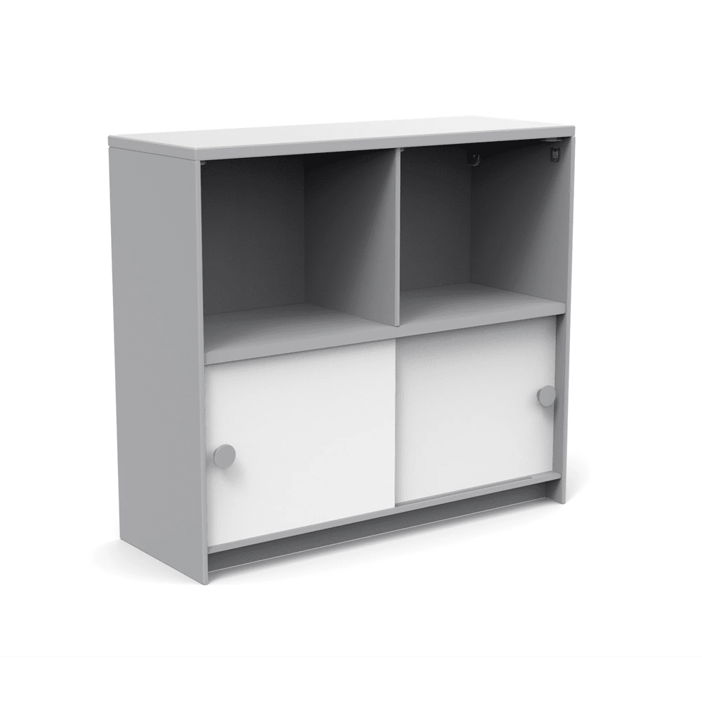 Slider Cubby Cabinet storage Loll Designs Driftwood Cloud White 