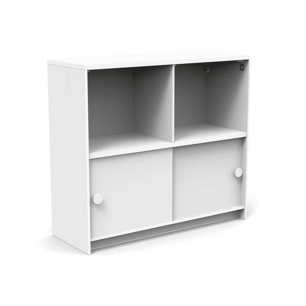 Slider Cubby Cabinet storage Loll Designs Cloud White Monochromatic 
