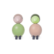 Kay Bojesen Lovebirds, Painted Beech (Light Green/Rose), view 3