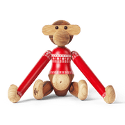 Kay Bojesen Monkey with Christmas Sweater, Teak/Limba, Small