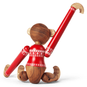 Kay Bojesen Monkey with Christmas Sweater, Teak/Limba, Small, view 2