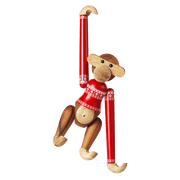 Kay Bojesen Monkey with Christmas Sweater, Teak/Limba, Small, view 3