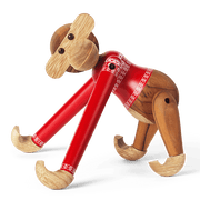 Kay Bojesen Monkey with Christmas Sweater, Teak/Limba, Small, view 4