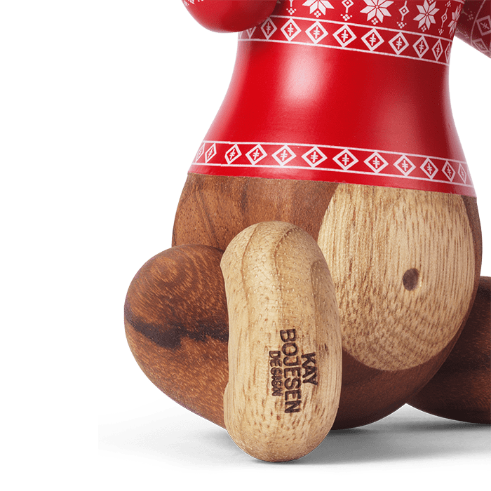 Kay Bojesen Monkey with Christmas Sweater, Teak/Limba, Small, view 5