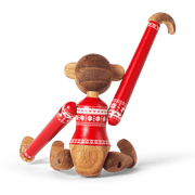 Kay Bojesen Monkey with Christmas Sweater, Teak/Limba, Small, view 7