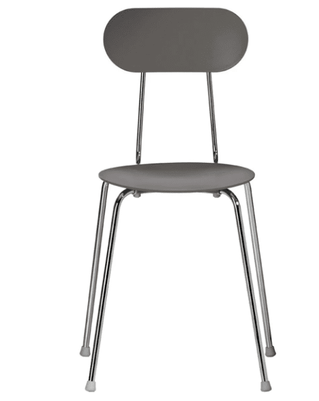 Mariolina Stacking Chair- Set of 2 Side/Dining Magis chromed frame with grey anthracite seat and back 