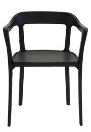Steelwood Armchair Side/Dining Magis Natural Beech Seat & Legs - Black Back 