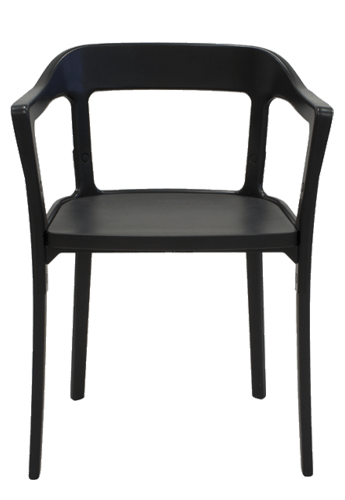 Steelwood Armchair Side/Dining Magis Natural Beech Seat & Legs - Black Back 