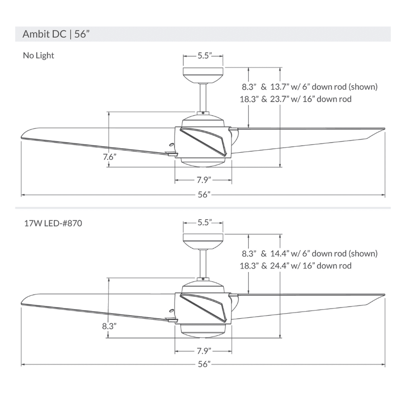 Ambit DC | 56″ Ceiling Fans Modern Fan Co 
