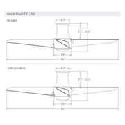 Ambit Flush DC | 56″ Ceiling Fans Modern Fan Co 