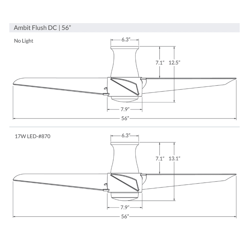 Ambit Flush DC | 56″ Ceiling Fans Modern Fan Co 