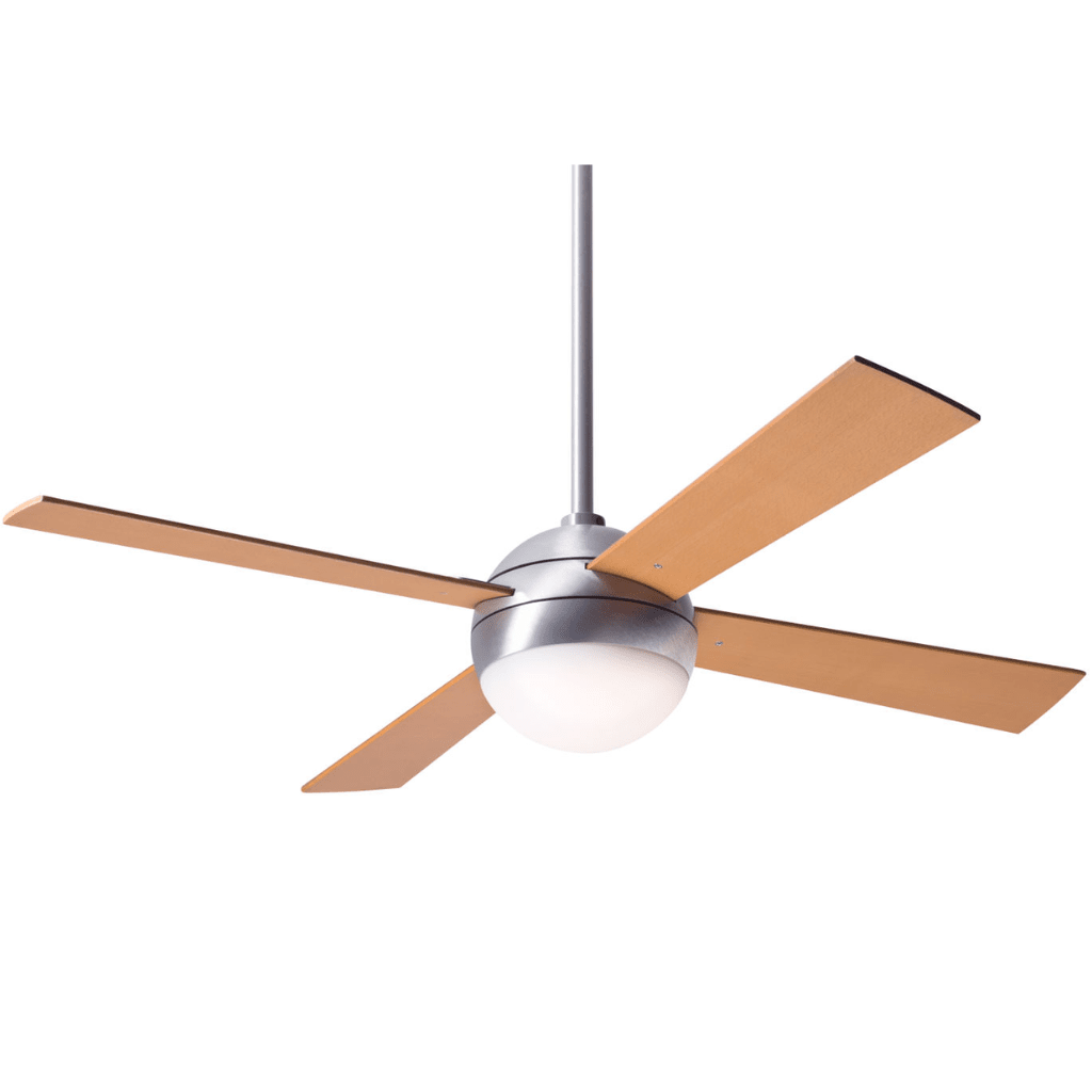 Ball 42&quot; Ceiling Fan Ceiling Fans Modern Fan Co Brushed Aluminum Maple Fan Speed Only Without Light