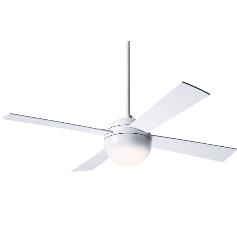 Ball 42" Ceiling Fan Ceiling Fans Modern Fan Co Gloss White White Fan Speed Only Without Light