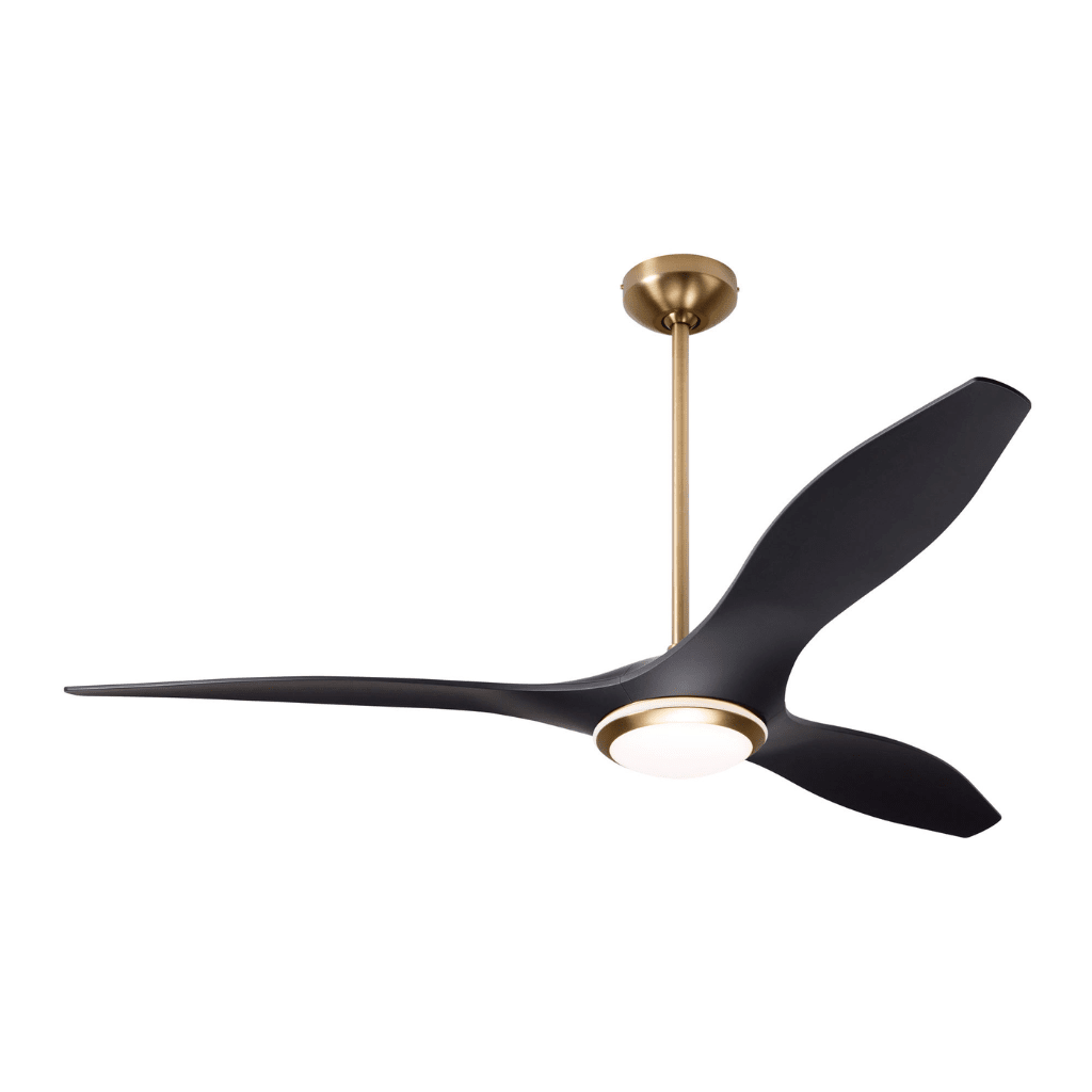 IC/Brisa DC | 56″ Ceiling Fans Modern Fan Co Satin Brass/Matte Black (+$50.00) 17W LED Wall Control