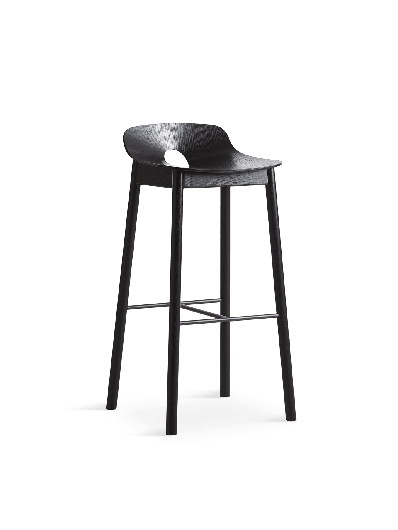 Mono Bar Stool stool Woud Black Painted Ash 