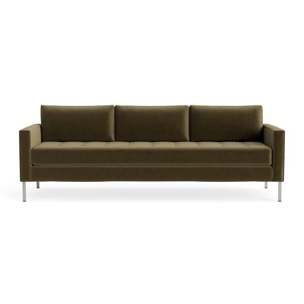 Paramount 95" Sofa Sofa BluDot Moss Velvet Stainless Steel 