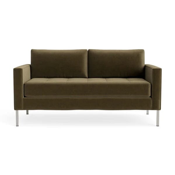 Paramount 66" Sofa Sofa BluDot Moss Velvet Stainless Steel 