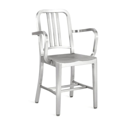 Emeco Navy Armchair Side/Dining Emeco Hand Brushed No Seat Pad No Glides