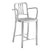 Emeco Navy Counter Stool With Arms Side/Dining Emeco Hand Brushed No Seat Pad No Glides