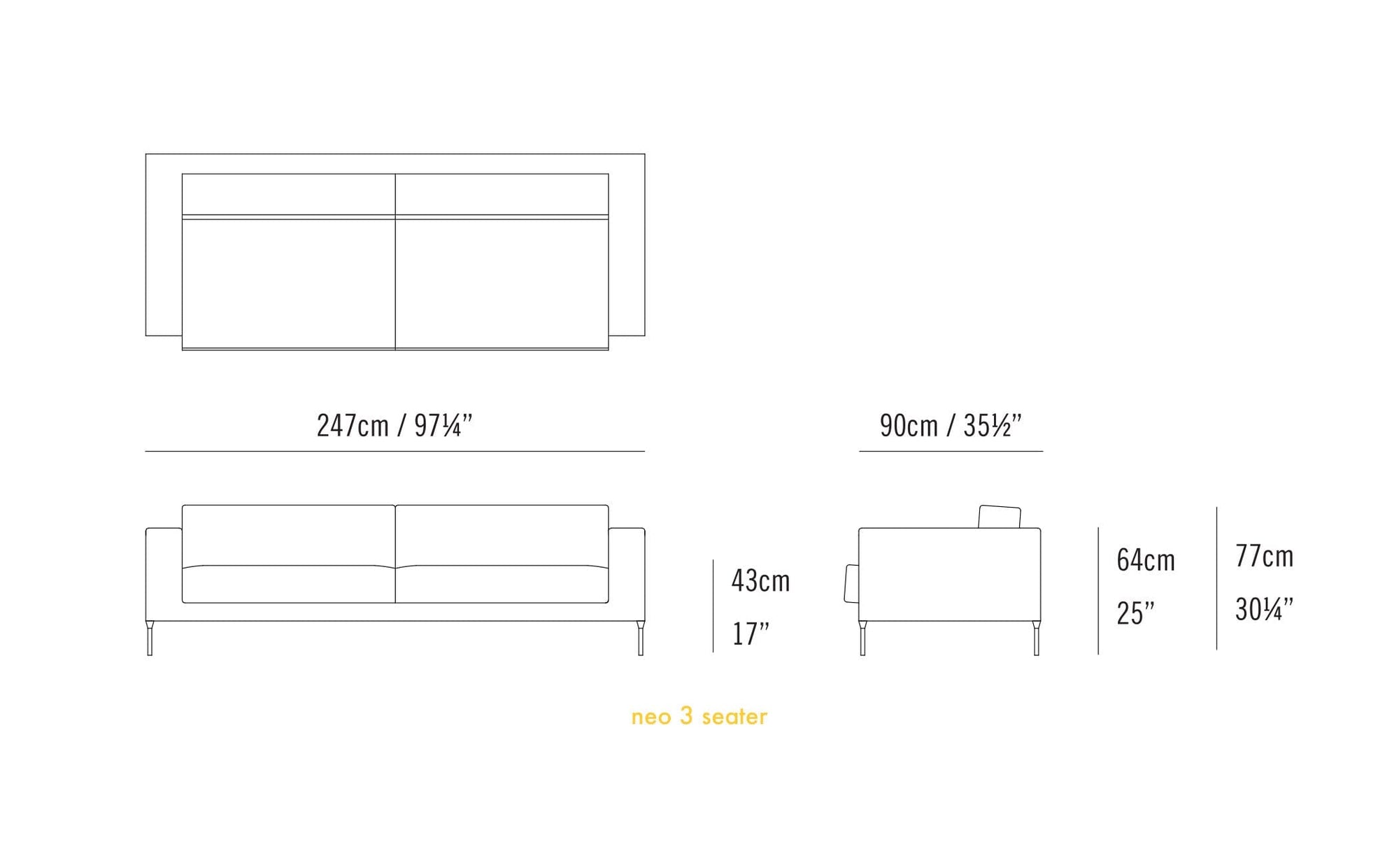 Neo Sofa - 3 Seater Sofa Bensen 