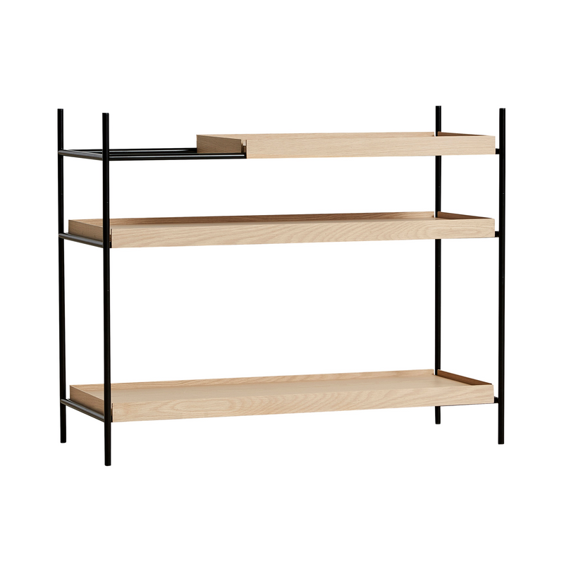 Tray Shelf - Low Shelves Woud 1 Short Oak + 2 Wide Oak 