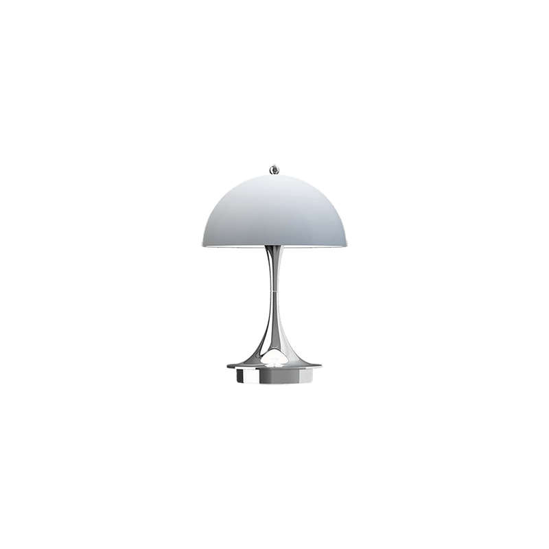 Panthella 160 Portable Table Lamp Table Lamps Louis Poulsen Chrome Opal Blue Grey 