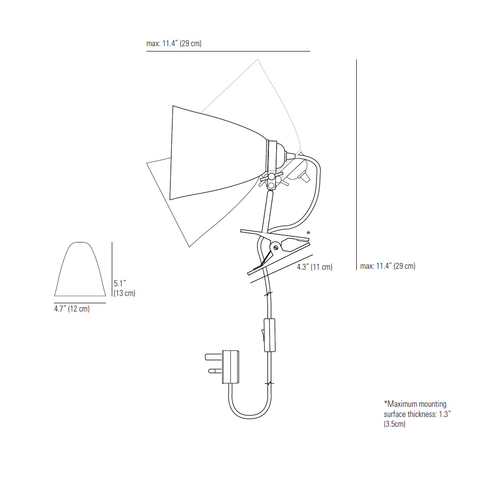 Circle Line Medium Clip Light Wall Lights Original BTC 