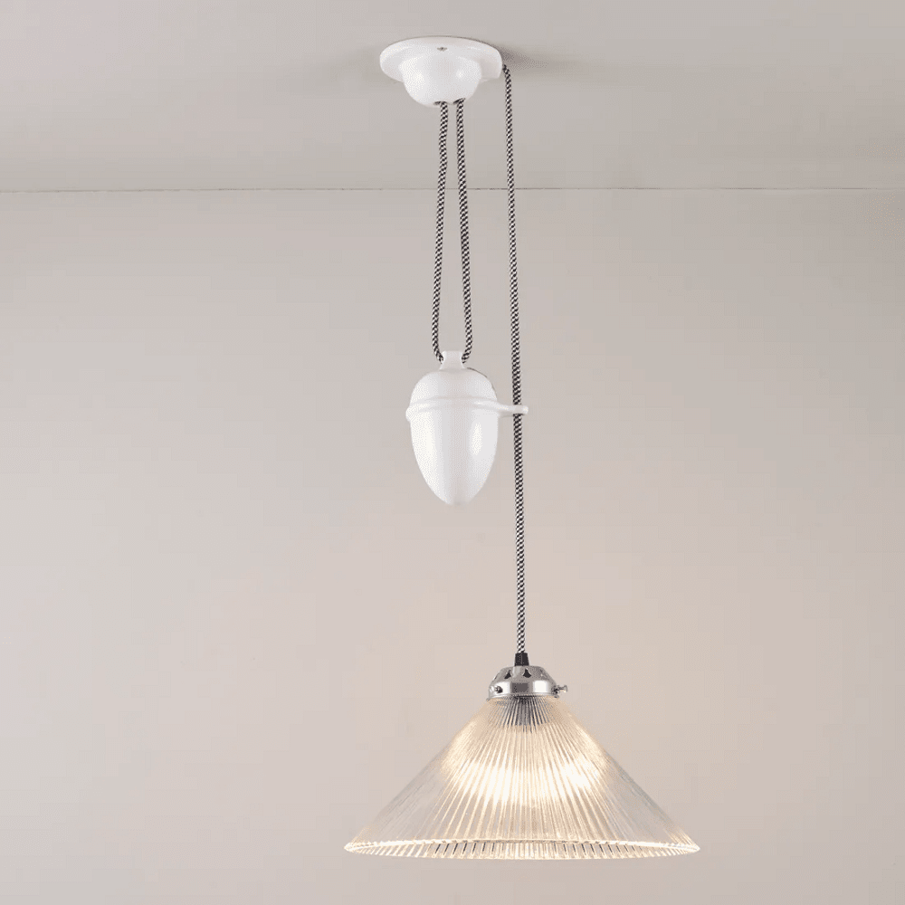 Conical Prismatic Rise and Fall Pendant Light Pendant Lights Original BTC 