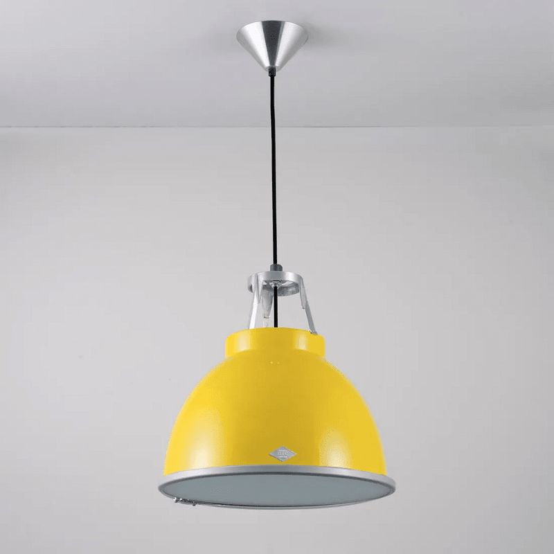 Titan Size 1 Pendant Light suspension lamps Original BTC Yellow with Etched Glass 