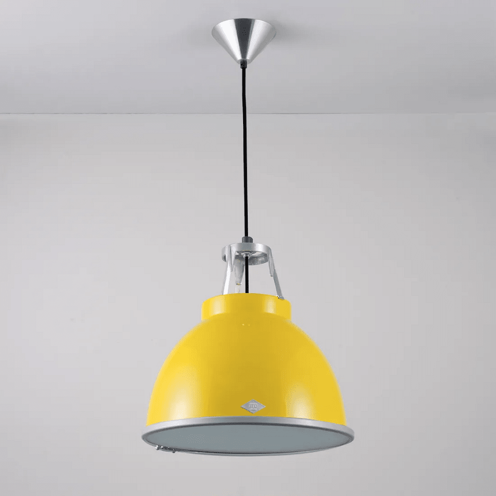 Titan Size 1 Pendant Light suspension lamps Original BTC Yellow with Etched Glass 