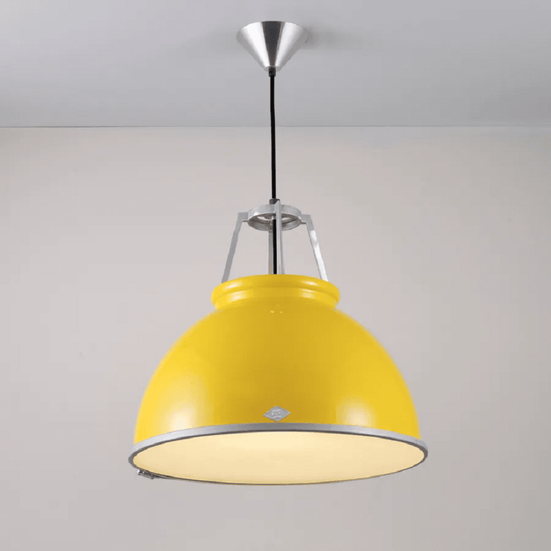 Titan Size 3 Pendant Light suspension lamps Original BTC Yellow with Etched Glass 