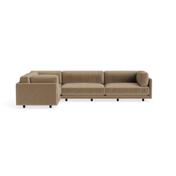 Sunday Sofa w/ Chaise Sofa BluDot Left Arm Otter Velvet 