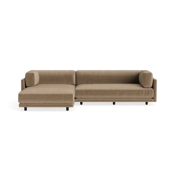 Sunday Small Sofa with Chaise Sofa BluDot Otter Velvet Left Chaise 