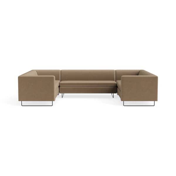Bonnie and Clyde U-Shaped Sectional Sofa Sofa BluDot Otter Velvet 