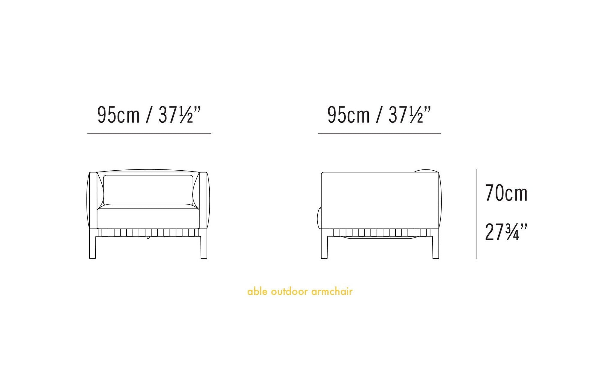 Outdoor Able Armchair Armchair Bensen 