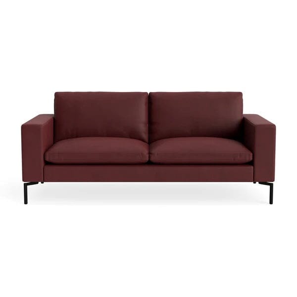 New Standard 78" Sofa Sofa BluDot Oxblood Leather -Black Legs 