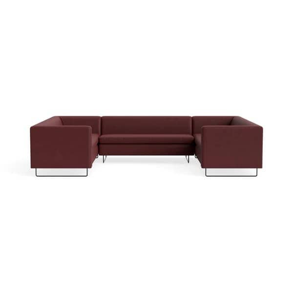 Bonnie and Clyde U-Shaped Sectional Sofa Sofa BluDot Oxblood Leather 