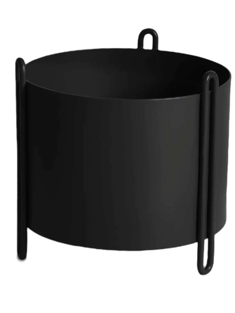 Pidestall Planter Vases Woud Black Small 