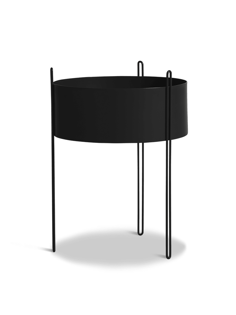 Pidestall Planter Vases Woud Black Large 