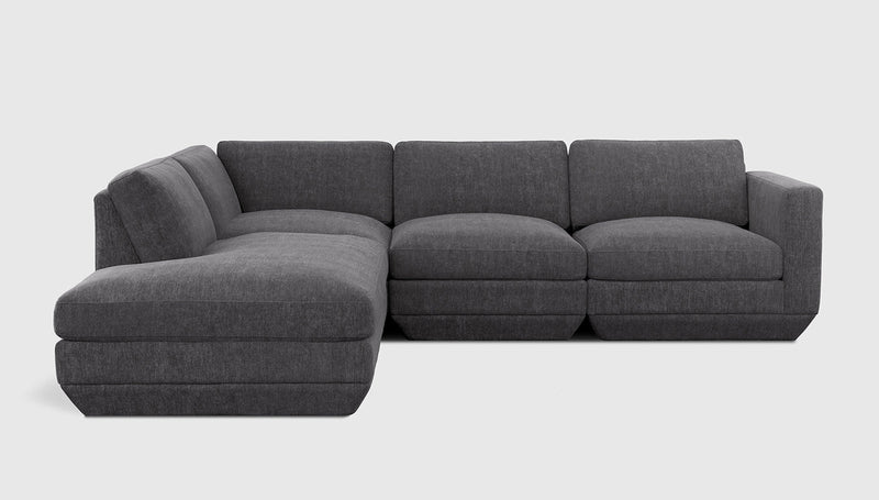 Gus Modern Podium Modular 4PC Lounge Sectional A — Bastille Lennox / Left Facing