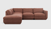 Gus Modern Podium Modular 4PC Lounge Sectional A — Regency Beet / Left Facing