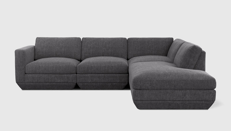 Gus Modern Podium Modular 4PC Lounge Sectional A — Bastille Lennox / Right Facing
