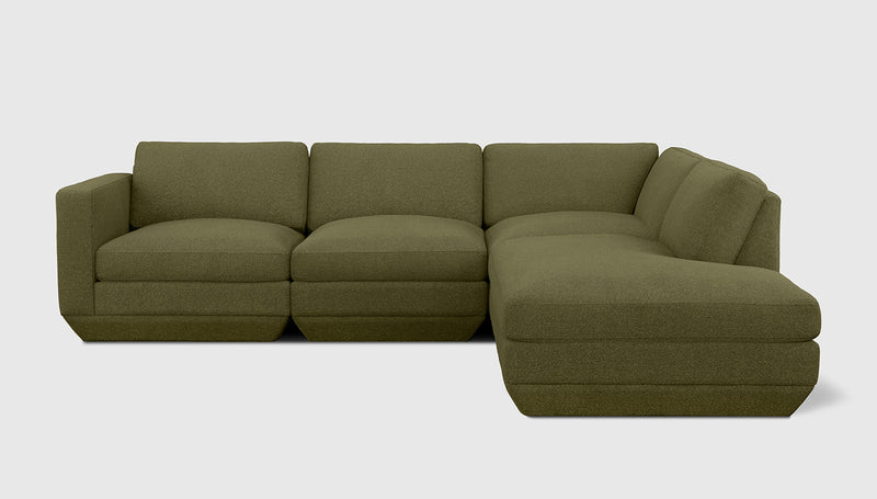 Gus Modern Podium Modular 4PC Lounge Sectional A — Copenhagen Terra / Right Facing