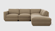 Gus Modern Podium Modular 4PC Lounge Sectional A — Merino Mocha / Right Facing