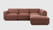 Gus Modern Podium Modular 4PC Lounge Sectional A — Regency Beet / Right Facing