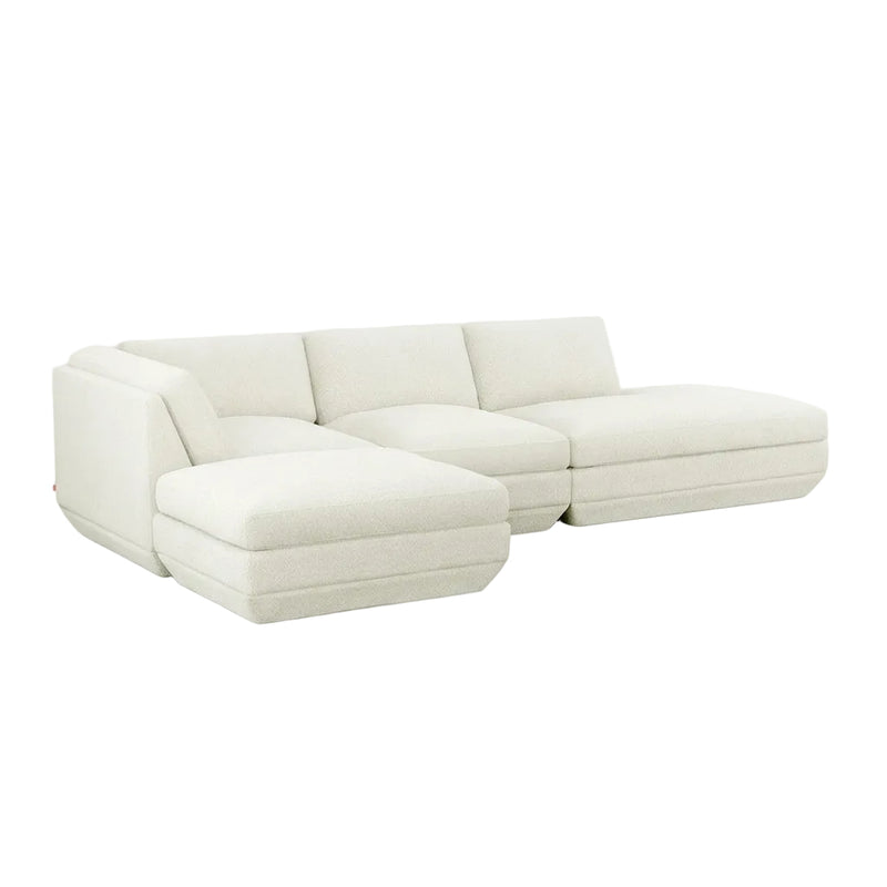 Gus Modern Podium Modular 4PC Lounge Sectional B — Copenhagen Fossil / Left Facing