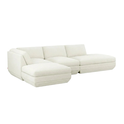 Gus Modern Podium Modular 4PC Lounge Sectional B — Copenhagen Fossil / Left Facing