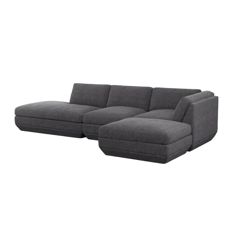 Gus Modern Podium Modular 4PC Lounge Sectional B — Bastille Lennox / Right Facing